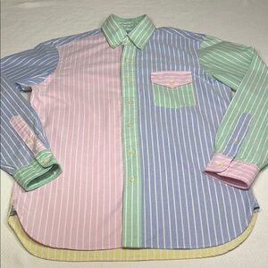 Ralph Lauren Pastel Multi-Stripe Button-Down Shirt - Blue, Pink, Green, Yellow